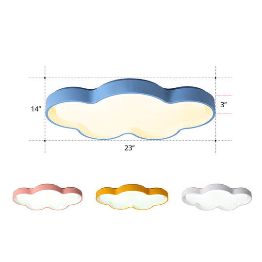 Blue Cartoon Led Acrylic Cloud Ceiling Flush Mount Light - Ideal For Living Room Lighting / 23 Warm