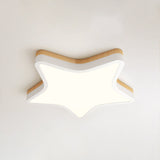 Kids Star Led Ceiling Lamp In Yellow-White - Acrylic Flush Mount Fixture For Bedrooms Yellow / 21.5
