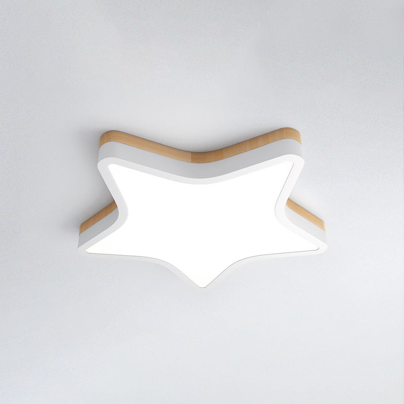 Kids Star Led Ceiling Lamp In Yellow-White - Acrylic Flush Mount Fixture For Bedrooms Yellow / 18