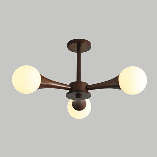 Simplicity Opal Glass Ball Pendant Light For Dining Room Ceiling 3 / Dark Coffee