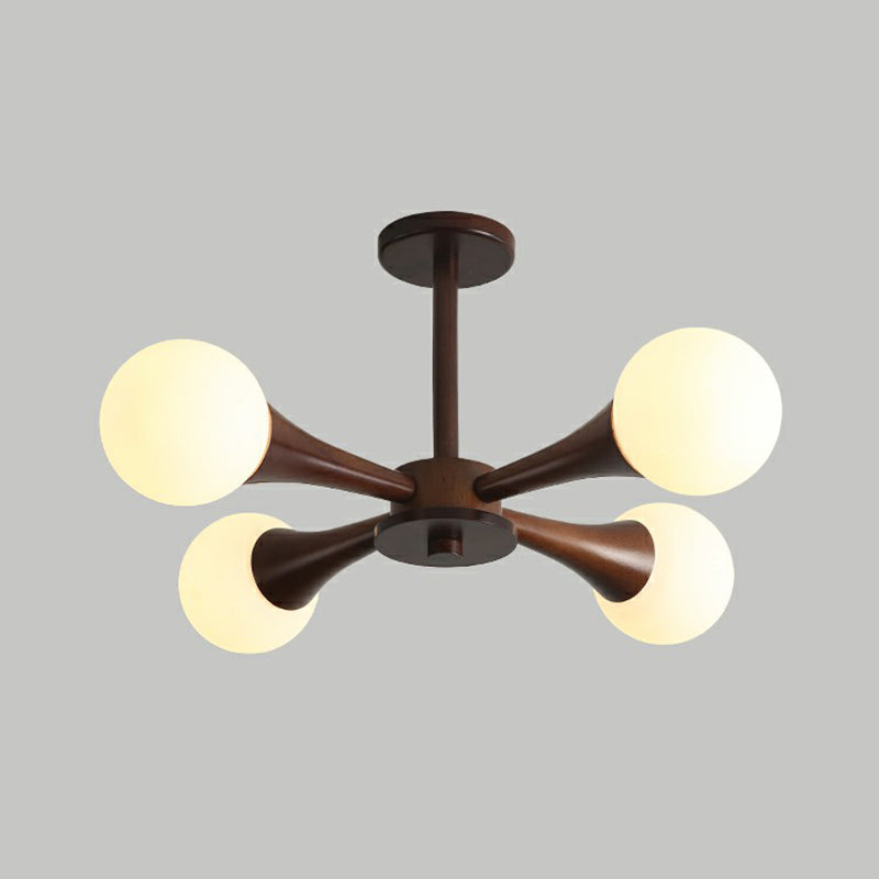 Simplicity Opal Glass Ball Pendant Light For Dining Room Ceiling 4 / Dark Coffee