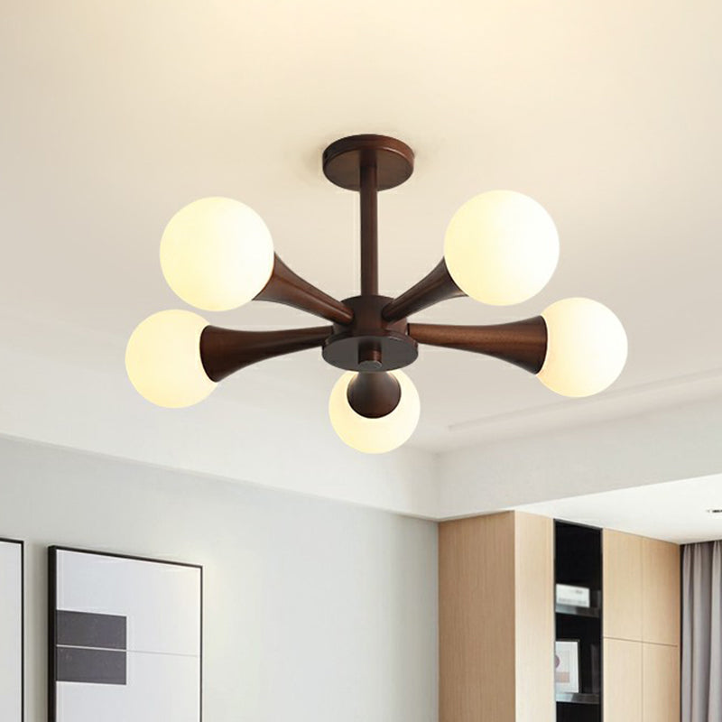 Simplicity Opal Glass Ball Pendant Light For Dining Room Ceiling