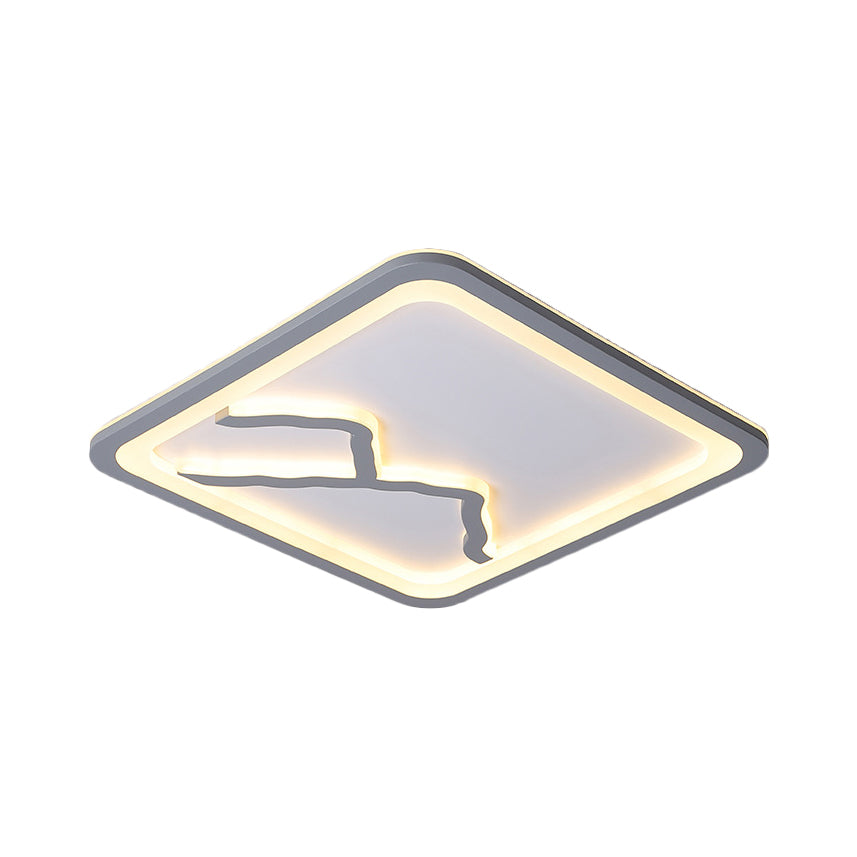Contemporary Led Acrylic Flush Mount Light In White/Warm - Square/Rectangle 19.5’/23.5’/35.5’ Wide