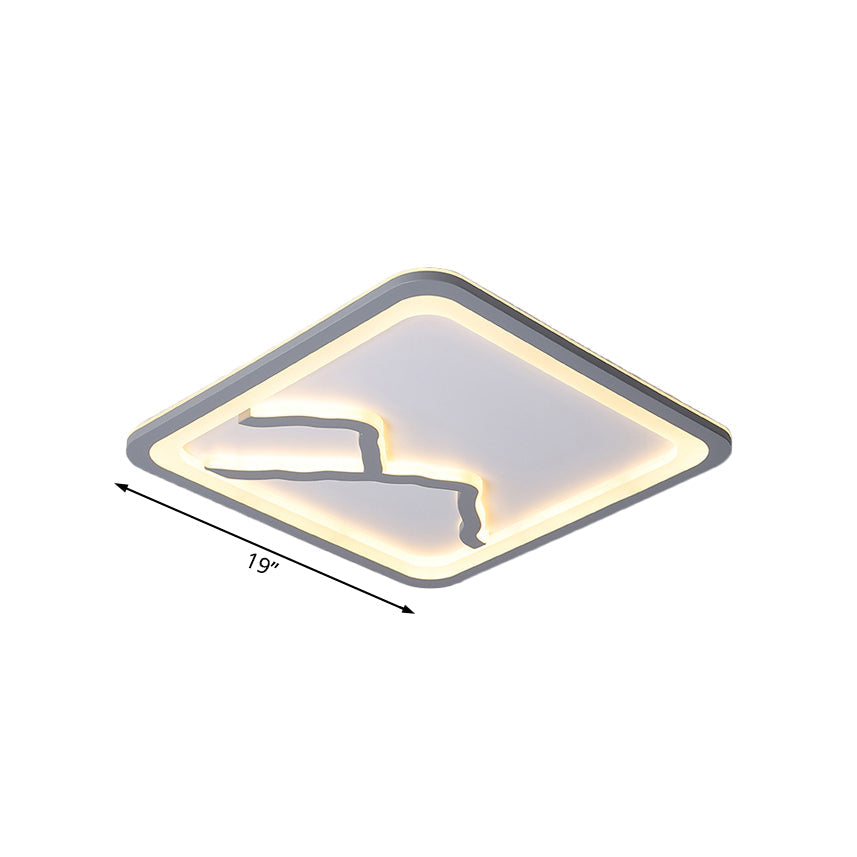 Contemporary Led Acrylic Flush Mount Light In White/Warm - Square/Rectangle 19.5’/23.5’/35.5’ Wide