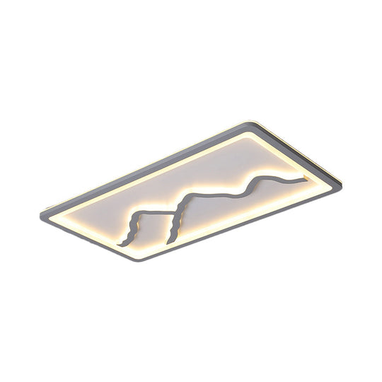 Contemporary Led Acrylic Flush Mount Light In White/Warm - Square/Rectangle 19.5’/23.5’/35.5’ Wide