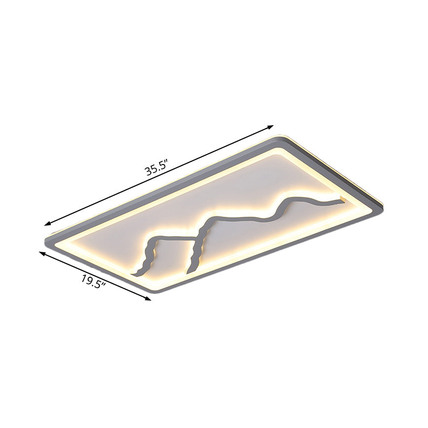 Contemporary Led Acrylic Flush Mount Light In White/Warm - Square/Rectangle 19.5/23.5/35.5 Wide