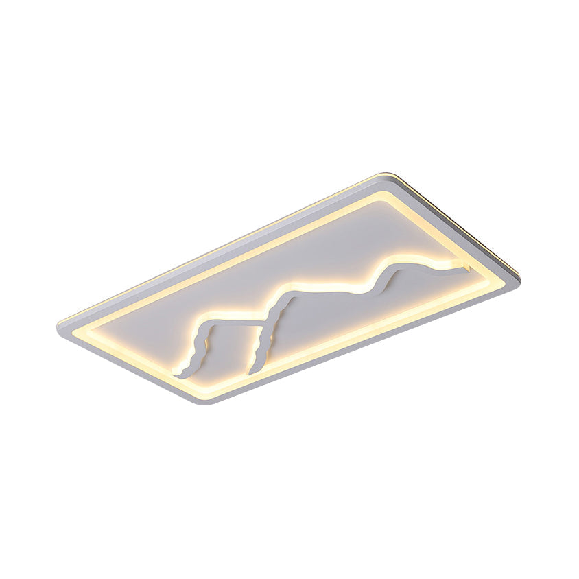 Contemporary Led Acrylic Flush Mount Light In White/Warm - Square/Rectangle 19.5’/23.5’/35.5’ Wide