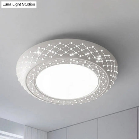 23’/35’ Simplistic Led Acrylic White Ceiling Light - Bedroom Flush Mount Lamp In White/3 Color