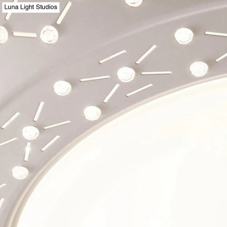 23’/35’ Simplistic Led Acrylic White Ceiling Light - Bedroom Flush Mount Lamp In White/3 Color