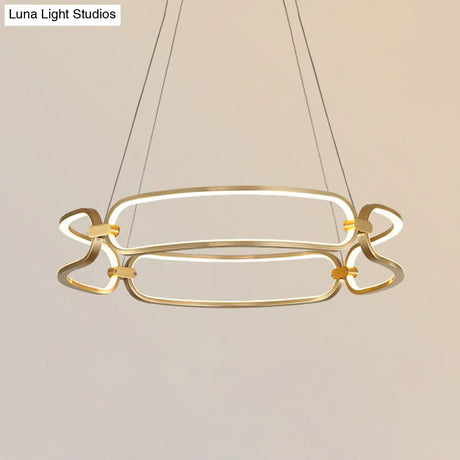 23.5’/31.5’ Minimalist Gold Led Pendant Chandelier - Metal Hanging Light With Adjustable
