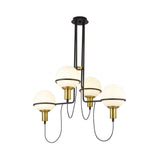 Modern Metal Radial Chandelier Lamp - Gold Pendant Light With Clear Glass Shade