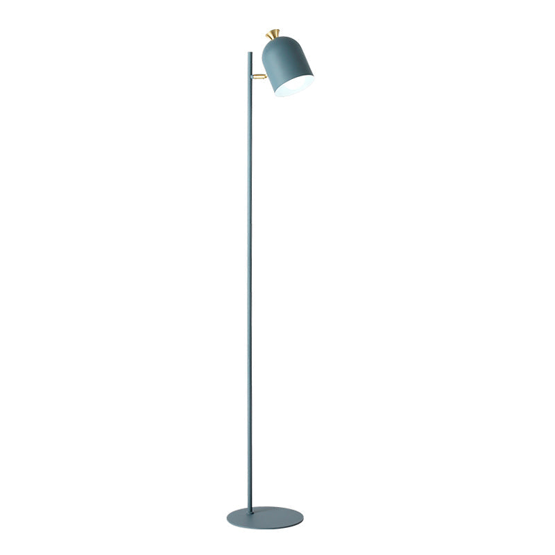 Macaron Cloche Floor Lamp With Adjustable Joint - Metal 1 Head Living Room Standing Light