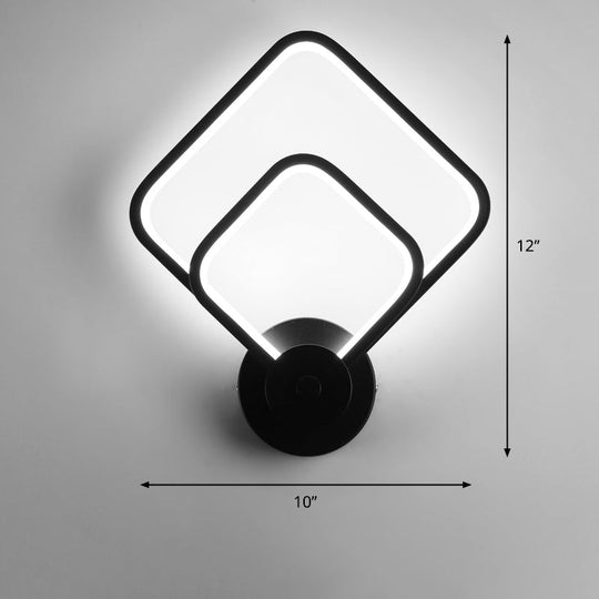 Sleek Acrylic Loop Led Wall Sconce - Stylish Bedroom Light Fixture Black / White B