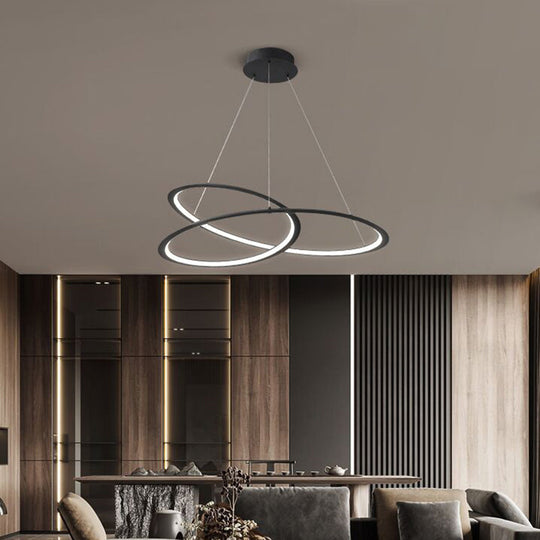 Led Pendant Chandelier With Contemporary Aluminum Shade - Minimalist Living Room Lighting