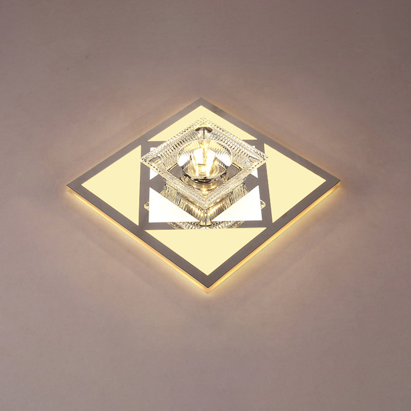 Modern Ultra - Thin Clear Crystal Flushmount Ceiling Spotlight For Corridor / D