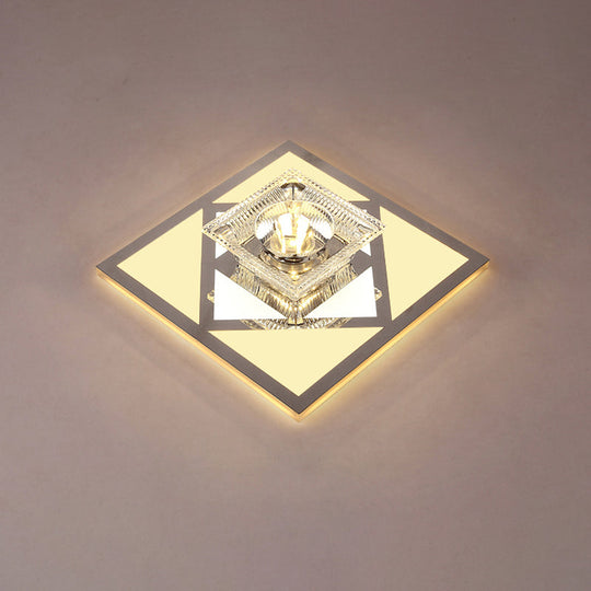 Modern Ultra-Thin Clear Crystal Flushmount Ceiling Spotlight For Corridor / D