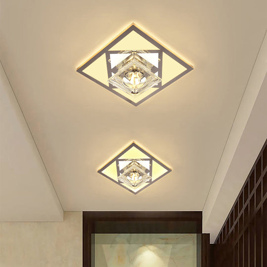 Modern Ultra - Thin Clear Crystal Flushmount Ceiling Spotlight For Corridor