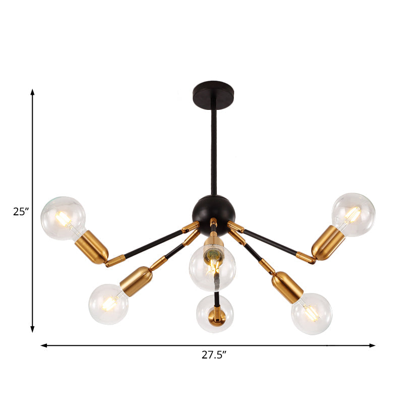 Modern Gold Metal Chandelier - Abstract Design With Multiple Lights Hanging Ceiling Lamp For
