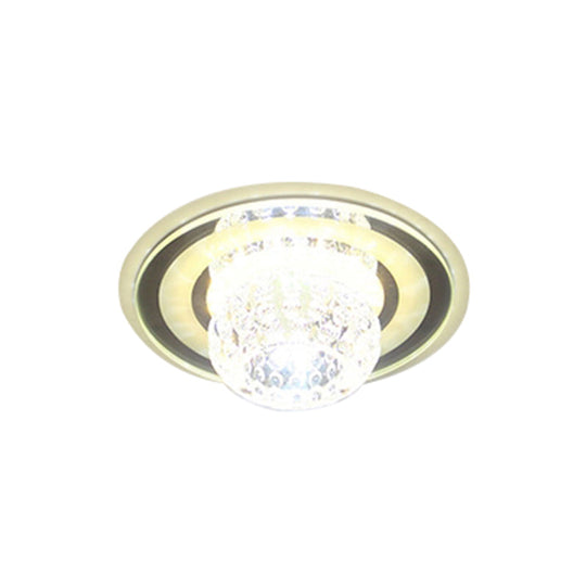 Contemporary Crystal Clear Led Flush Mount Lighting For Entryway