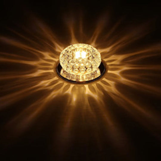 Led Mini Spotlight Ceiling Light With Elegant Crystal Shade - Perfect For Living Room Décor Clear /