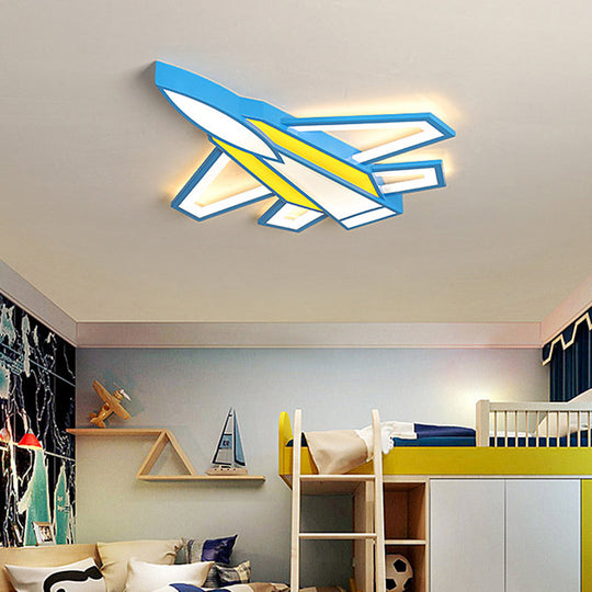 Cartoon Plane Led Flush Mount Ceiling Light - Perfect For Children’s Rooms