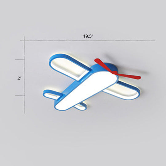 Led Plane Flush Mount Ceiling Light - Kids Style Acrylic Blue / 19.5’ Third Gear
