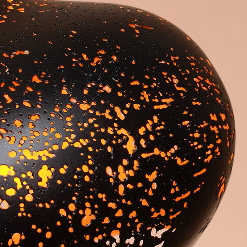 Nora - Retro Hollow-Out Metal Pendant Lighting 1-Light Black Finish Suspension Light For Restaurant