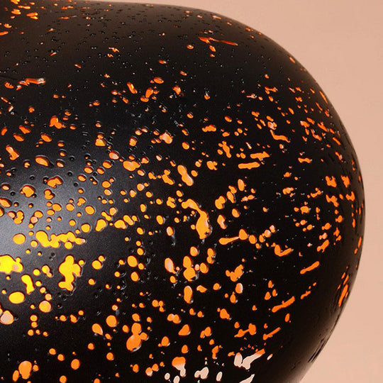 Nora - Retro Hollow-Out Metal Pendant Lighting 1-Light Black Finish Suspension Light For Restaurant