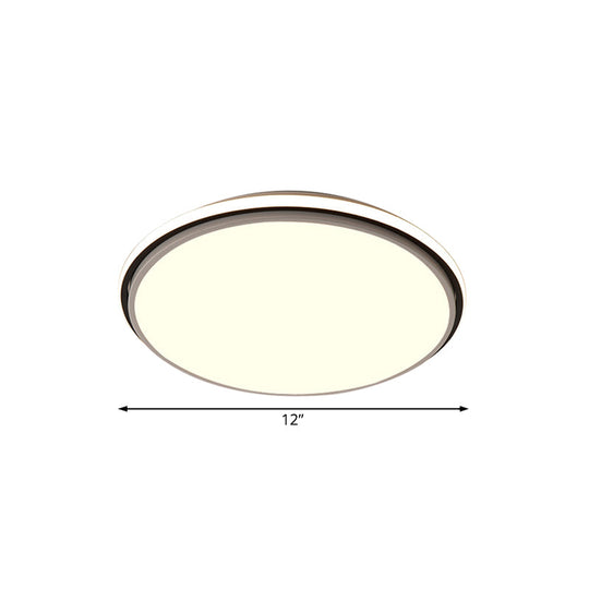 Modern Circular Flush Mount Led Fixture White/Warm Light Acrylic Design - 12’/16’/19.5’ Wide