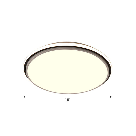 Modern Circular Flush Mount Led Fixture White/Warm Light Acrylic Design - 12/16/19.5 Wide