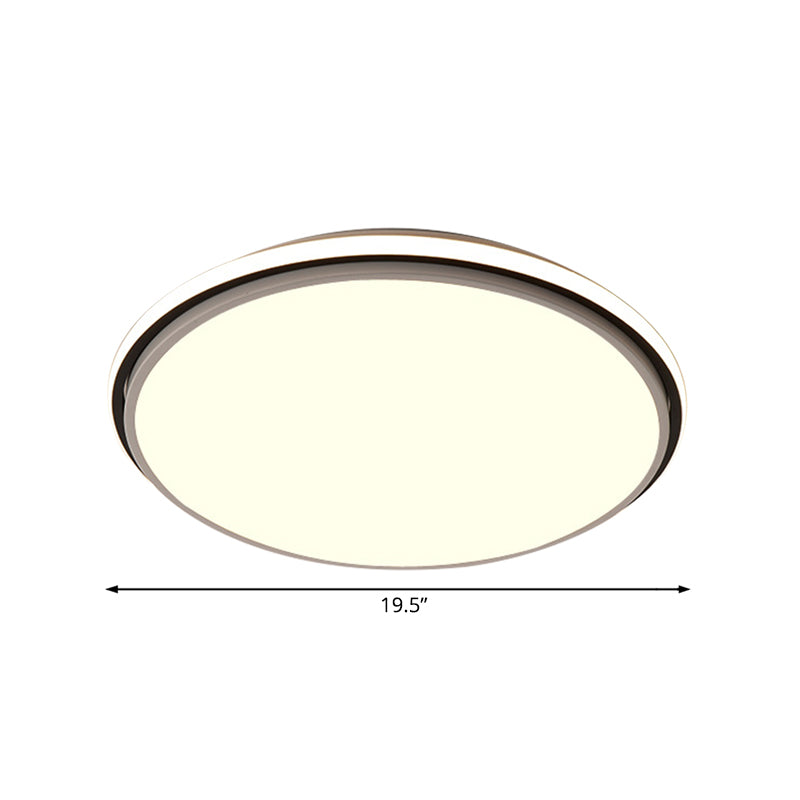 Modern Circular Flush Mount Led Fixture White/Warm Light Acrylic Design - 12’/16’/19.5’ Wide