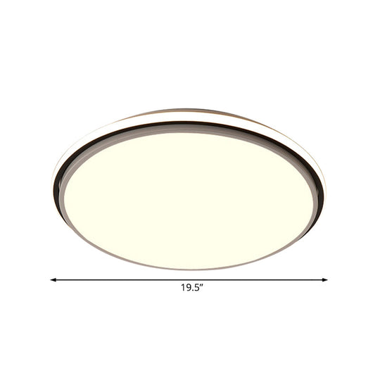 Modern Circular Flush Mount Led Fixture White/Warm Light Acrylic Design - 12’/16’/19.5’ Wide
