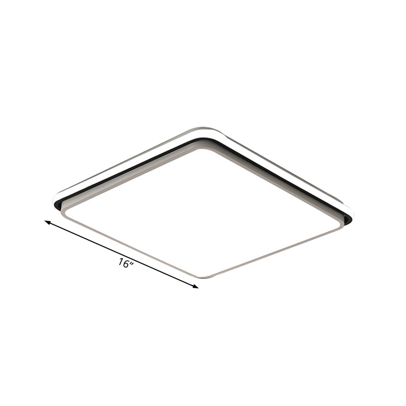 Modern Led Acrylic Flush Mount Ceiling Light - 16’/19.5’/35.5’ Wide Black & White