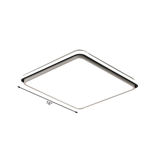 Modern Led Acrylic Flush Mount Ceiling Light - 16’/19.5’/35.5’ Wide Black & White