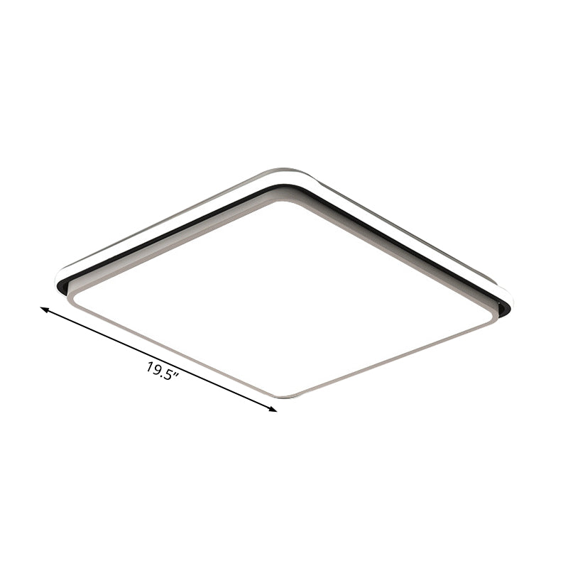 Modern Led Acrylic Flush Mount Ceiling Light - 16’/19.5’/35.5’ Wide Black & White