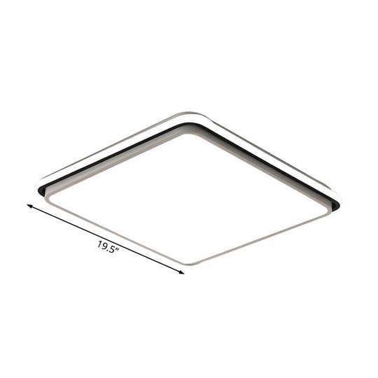 Modern Led Acrylic Flush Mount Ceiling Light - 16’/19.5’/35.5’ Wide Black & White