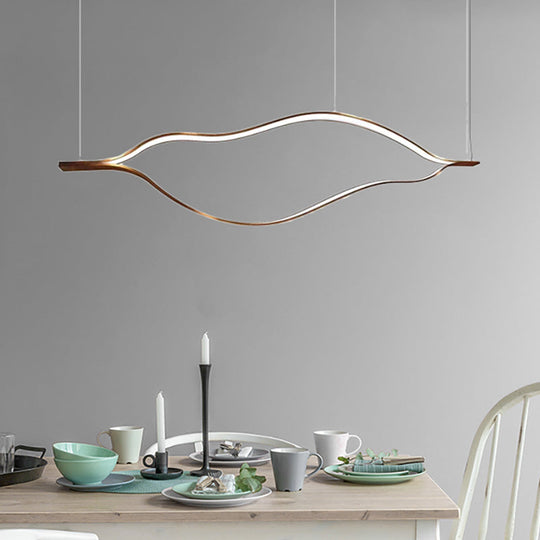 Contemporary Led White Wave Chandelier - 23.5/31.5/39 Wide Acrylic Pendant Lighting Fixture In