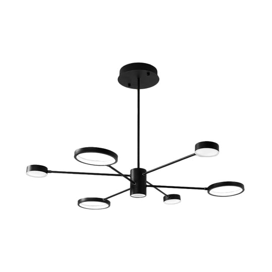 Modern Acrylic Sputnik Chandelier Pendant Light: Black Led Hanging Lamp Fixture With 6/8/10 Lights