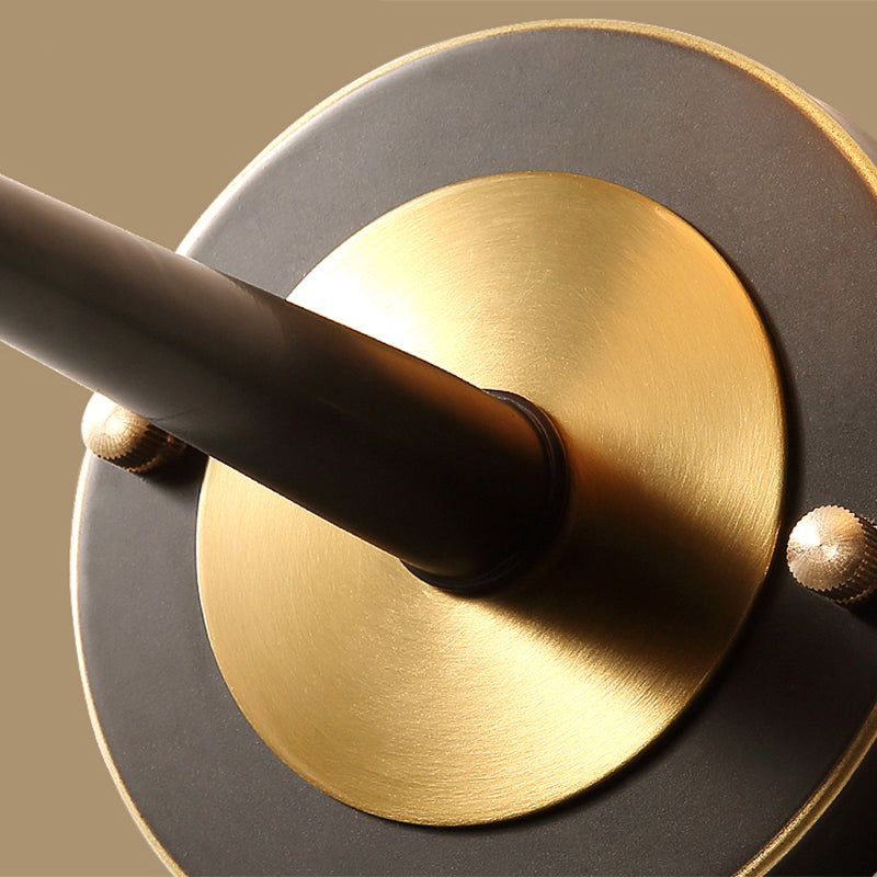 Minimalist Conical Glass Wall Sconce With 1 Bulb Black & Brass