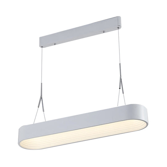 Modern Metal Rectangle Led Chandelier Lighting - 33.5’’/47’’ Wide White/Grey Hanging Lamp