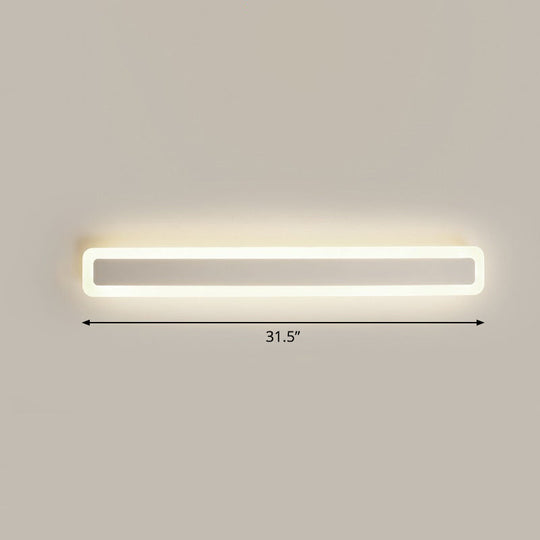 Minimalist Led Bar Vanity Light For Bathroom - White Acrylic Wall Mount / 31.5 Third Gear