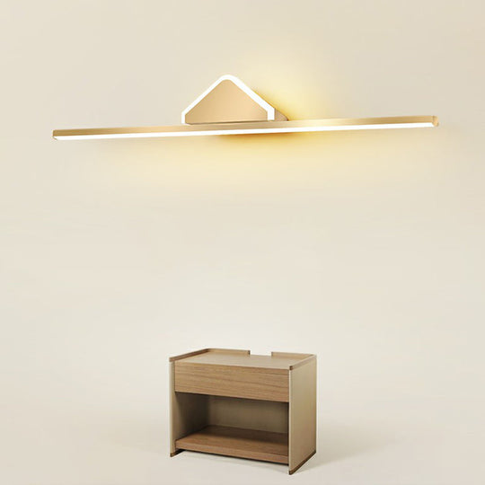 Minimalist Acrylic Led Vanity Light With Gold Finish For Bathroom Walls