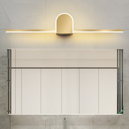 Minimalist Acrylic Led Vanity Light With Gold Finish For Bathroom Walls