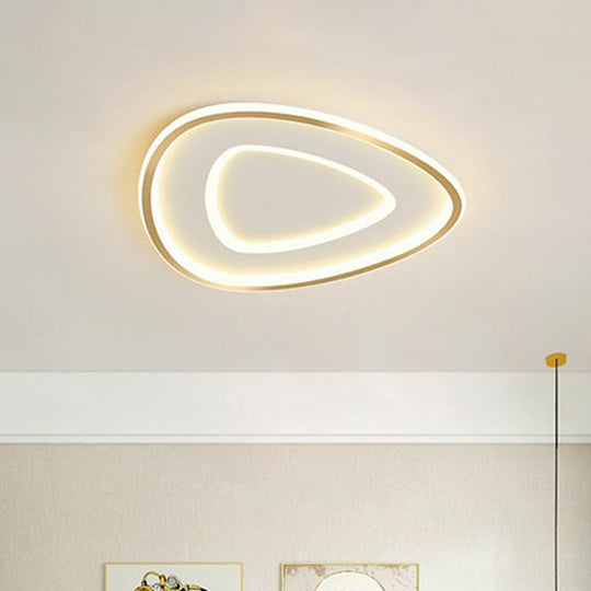 Sleek Gold Teardrop Led Ceiling Light Flush Mount - Simplicity & Style