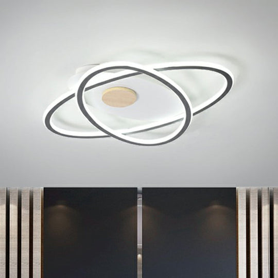 Modern Oval Flush Mount Led Ceiling Light Fixture For Bedroom