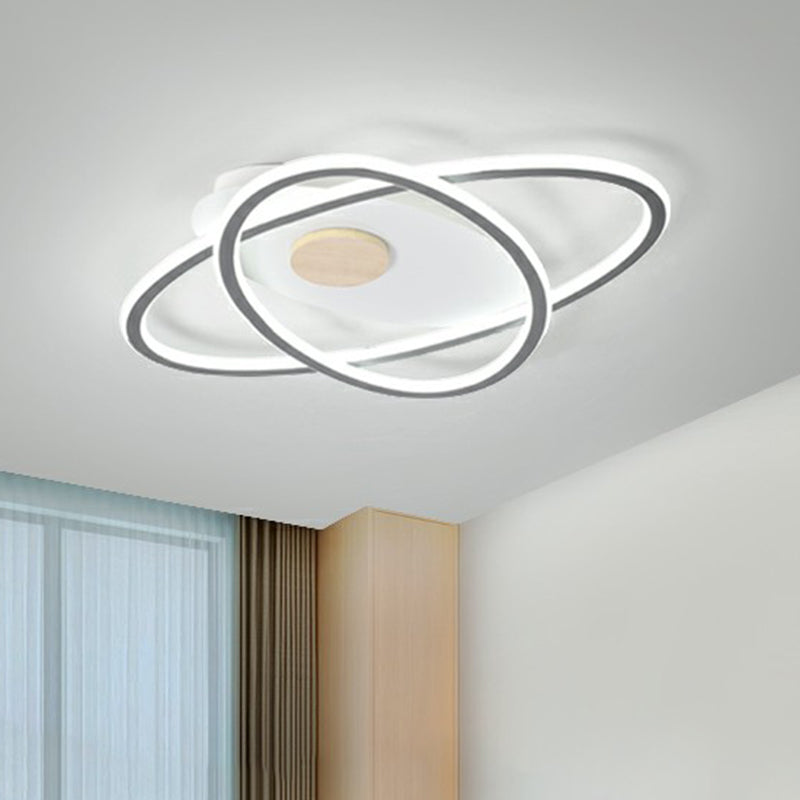 Modern Oval Flush Mount Led Ceiling Light Fixture For Bedroom