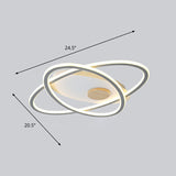 Modern Oval Flush Mount Led Ceiling Light Fixture For Bedroom Grey / 20.5(53Cm) Third Gear