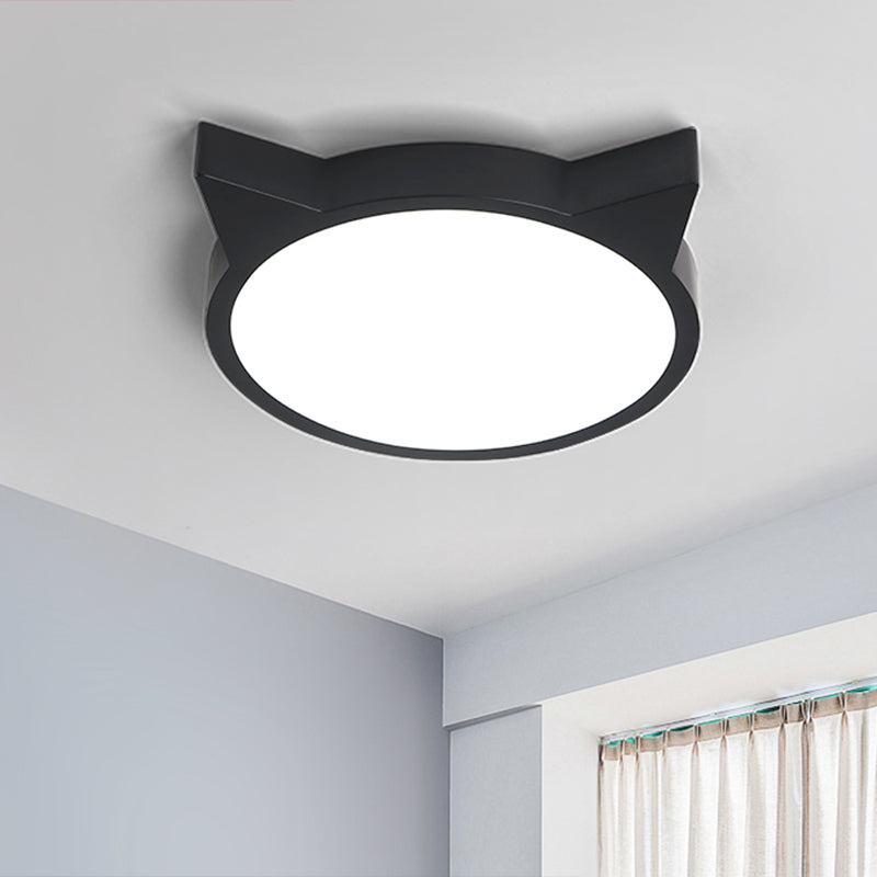 Minimalist Kitty Led Flushmount Ceiling Light For Kids’ Bedroom - Acrylic Flush Mount