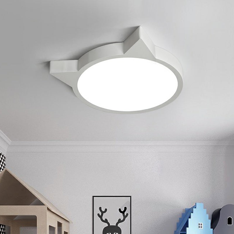 Minimalist Kitty Led Flushmount Ceiling Light For Kids’ Bedroom - Acrylic Flush Mount
