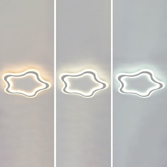 Kids Cartoon Acrylic Led Flushmount Ceiling Light With White Pentacle Design / 21 Third Gear